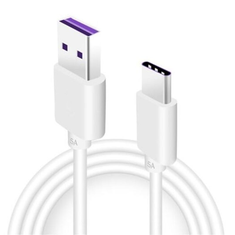 5A Usb 3.1 Type C Super Fast Charge Cable For Huawei P30 Pro / Mate20 White