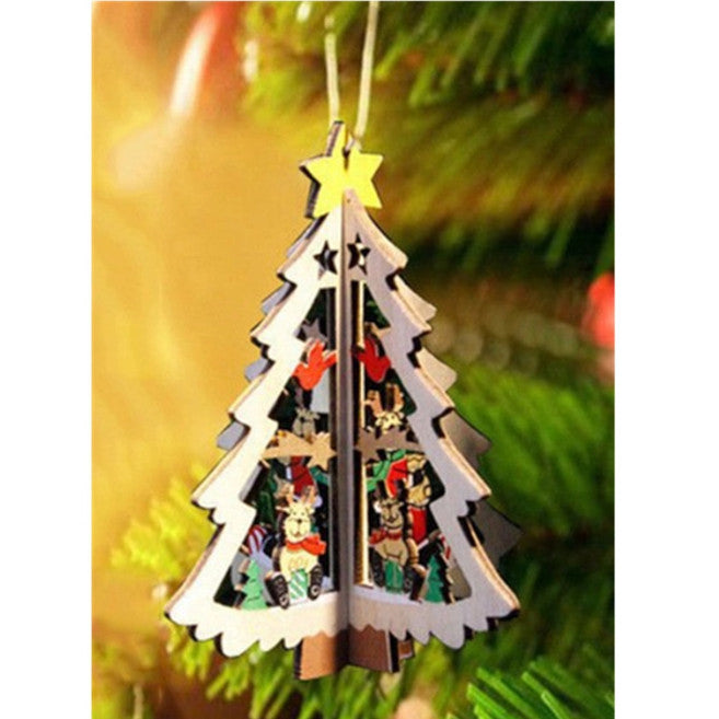 5Pcs Christmas Tree Ornaments Hanging Xmas Party Decor 3D Pendants