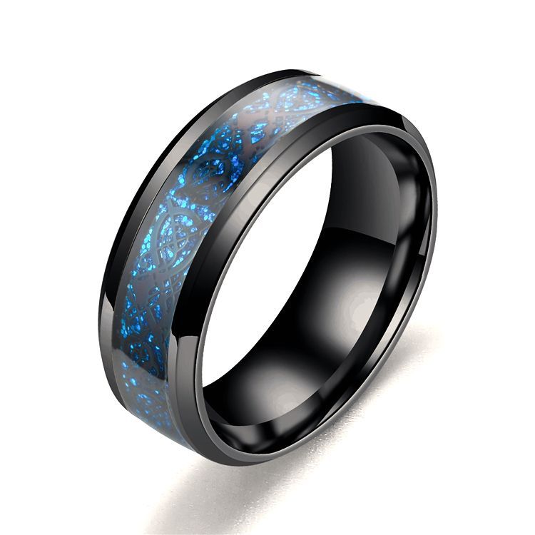 Veile Studios Dragon Pattern Men Stainless Steel Rings Jewellery