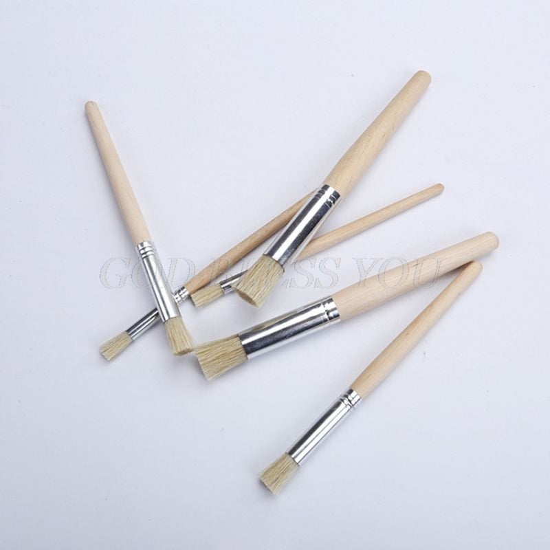 6Pcs/Set Watercolor Painting Brush Different Size Handle Kids Students