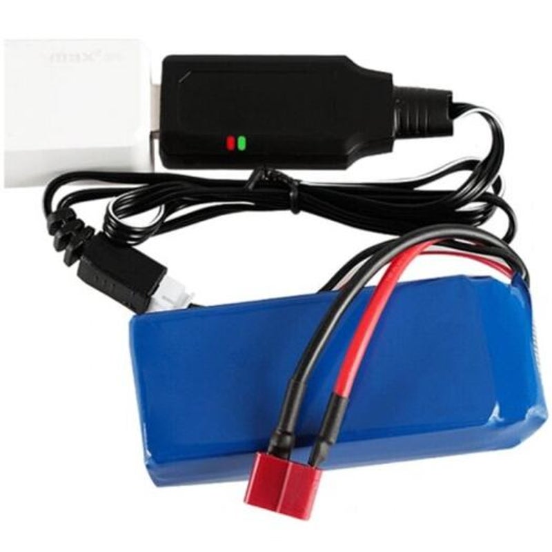 7.4V Usb Charging Cable Three Pin Plug With Overcharge Protection Lithium Battery Charger Black