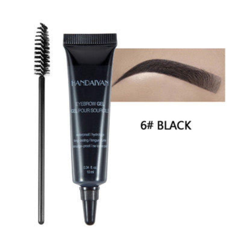 Eyebrow Makeup Henna Gel Black Brown Waterproof Durable Liquid Tint Brush Set