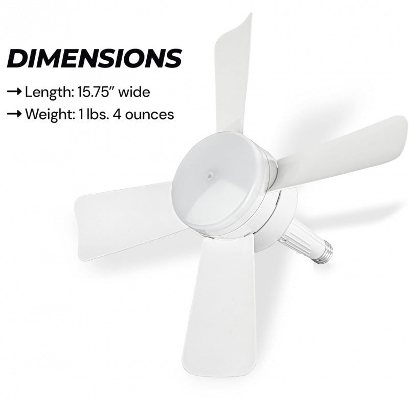 Socket Fan Light With Remote Screw Mouth Integrated Led