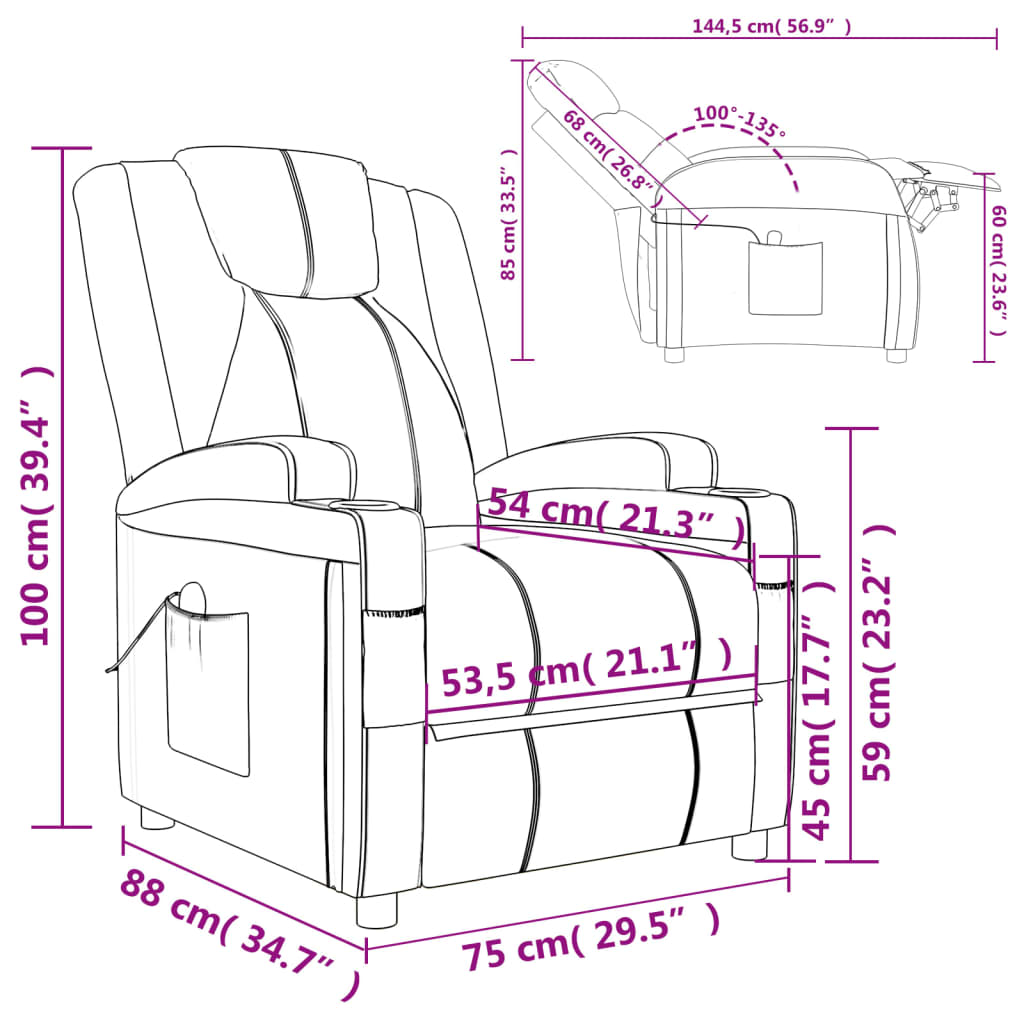 Vidaxl Massage Chair Black Faux Leather