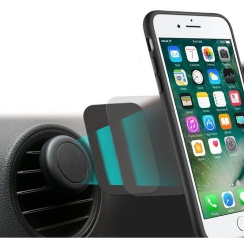 8Pcs Metal Plates Sticker Replace For Mag - Netic Car Mount Holder Cell Phone Locator Technology Black