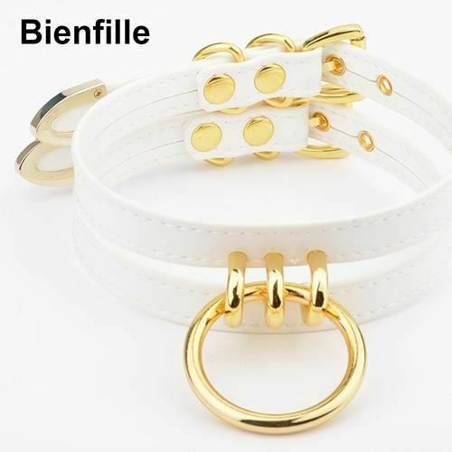 Double Caged Slave Collar Gothic Silver Gold Metal Choker
