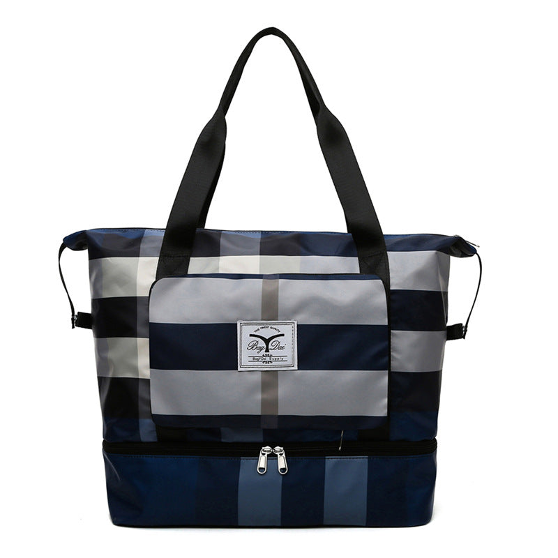 Foldable Travel Duffel Bag Fitness Gym Waterproof Dry And Wet Separation Sports