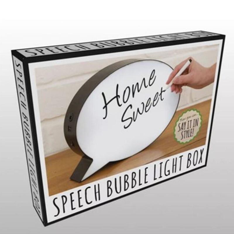 Speech Bubble Light Box Decor Night