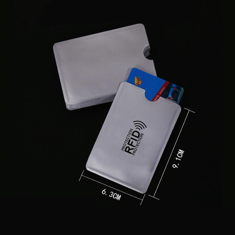 Pack Of 10 Rfid Blocking Aluminum Foil Card Holders 9.1 X 6.3 Cm