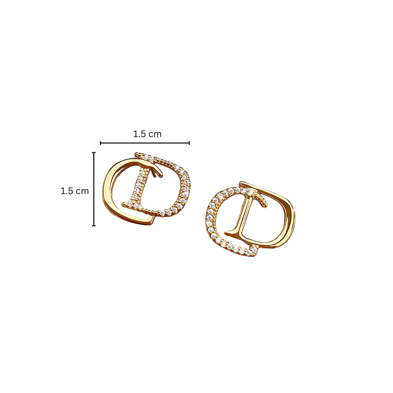 Cd Earrings For Women Silver Needle Versatile Letter