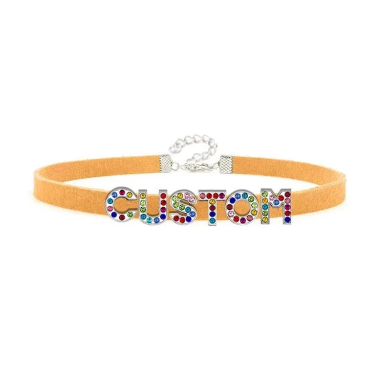 1 Sets of Veile Studios Colorful Letters Daddys Girl Choker Necklace Custom Collar Fashion Jewellery