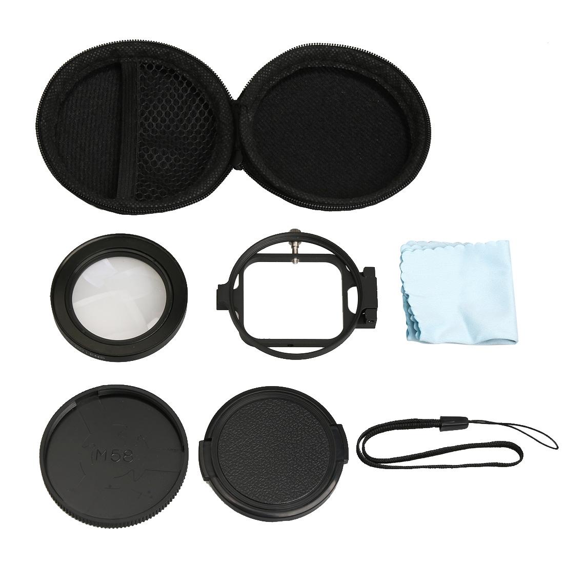 58 Millimetre Macro Lens With Adapter Ring For Gopro Hero5 Action Cameras