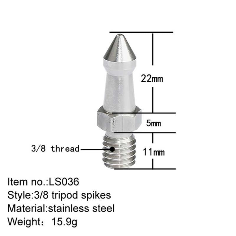 2 Pcs Stainless Steel 3/8 Inch Feet Screws For Slr Tripod
