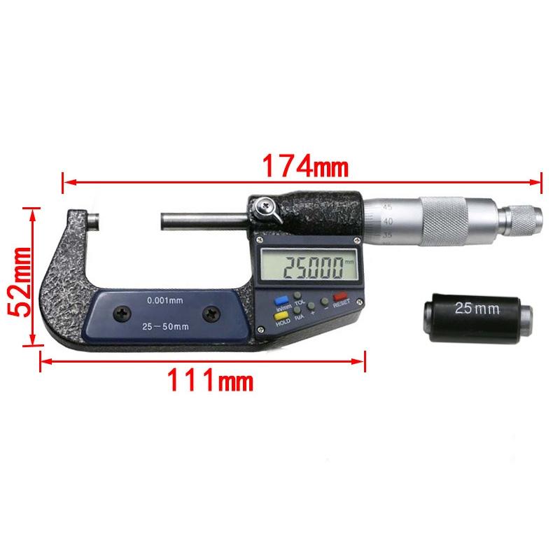 Electronic Digital Micrometer 25 To 50 Millimetres With 0.001 Resolution