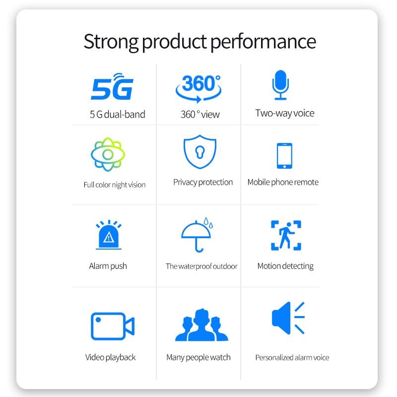 Waterproof 5G Dual Band Wifi Camera 2Mp Hd Clear High Quality Surveillance