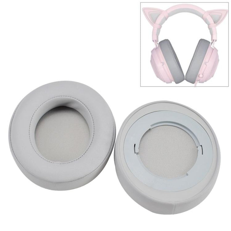 2 Pack Replacement Earpads For Kraken 7.1 V2 Pro Headphones Grey Sponge Net Cover