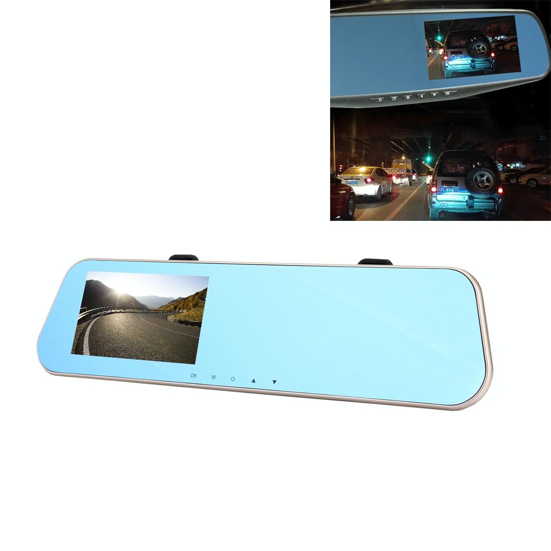Rearview Mirror Dvr With Left Screen Display For Vehicle Monitoring