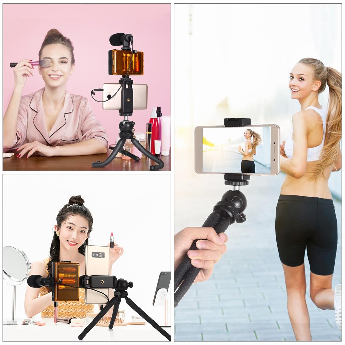 Flexible Mini Octopus Tripod With Ball Head And Phone Clamp For Cameras