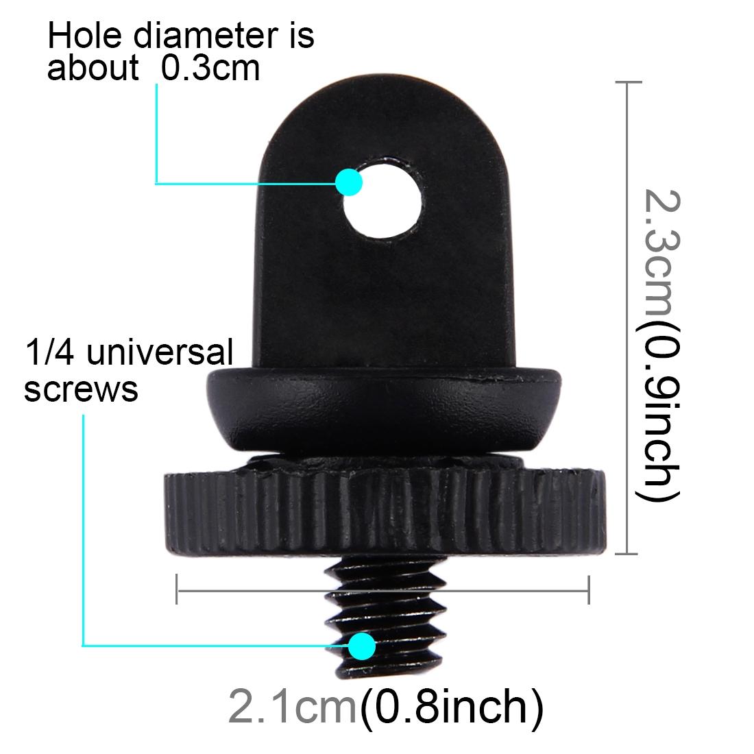 Universal 1/4 Screw Tripod Mount Adapter For Action Cameras 3.9Mm Hole 2.2Cm Diameter