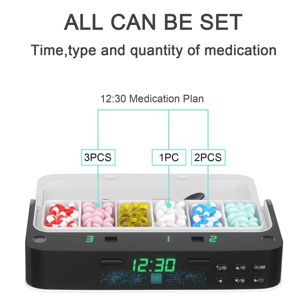 Pill Dispenser With Alarm Daily Medicine Organizer Up To 7 Alarms Day Smart Box Christmas Gift Reminder