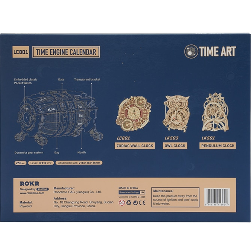 Rokr Time Engine Calendar 3D Wooden Puzzle Model Toys For Children Kids Lc801