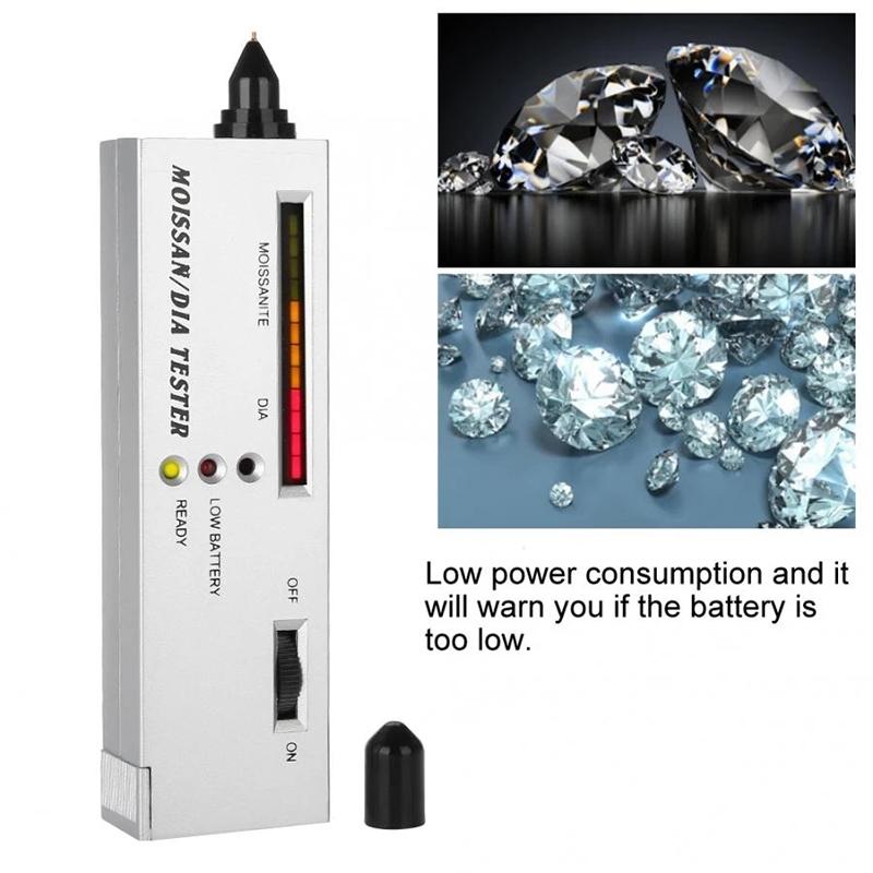 Silver Moissanite And Diamond Tester With 9V Battery Power Supply