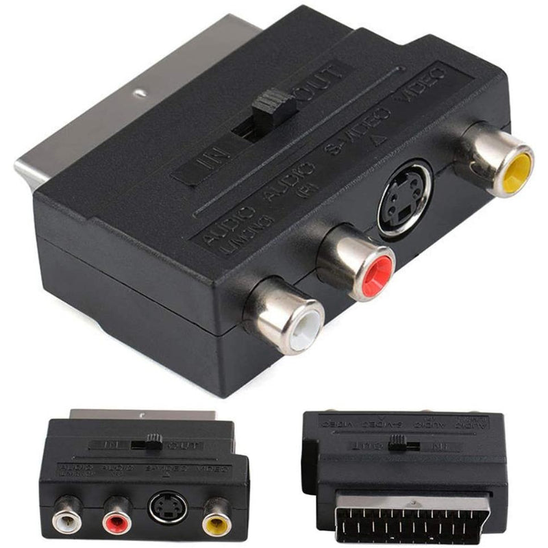 Composite Av & S Video Scart Adapter Black