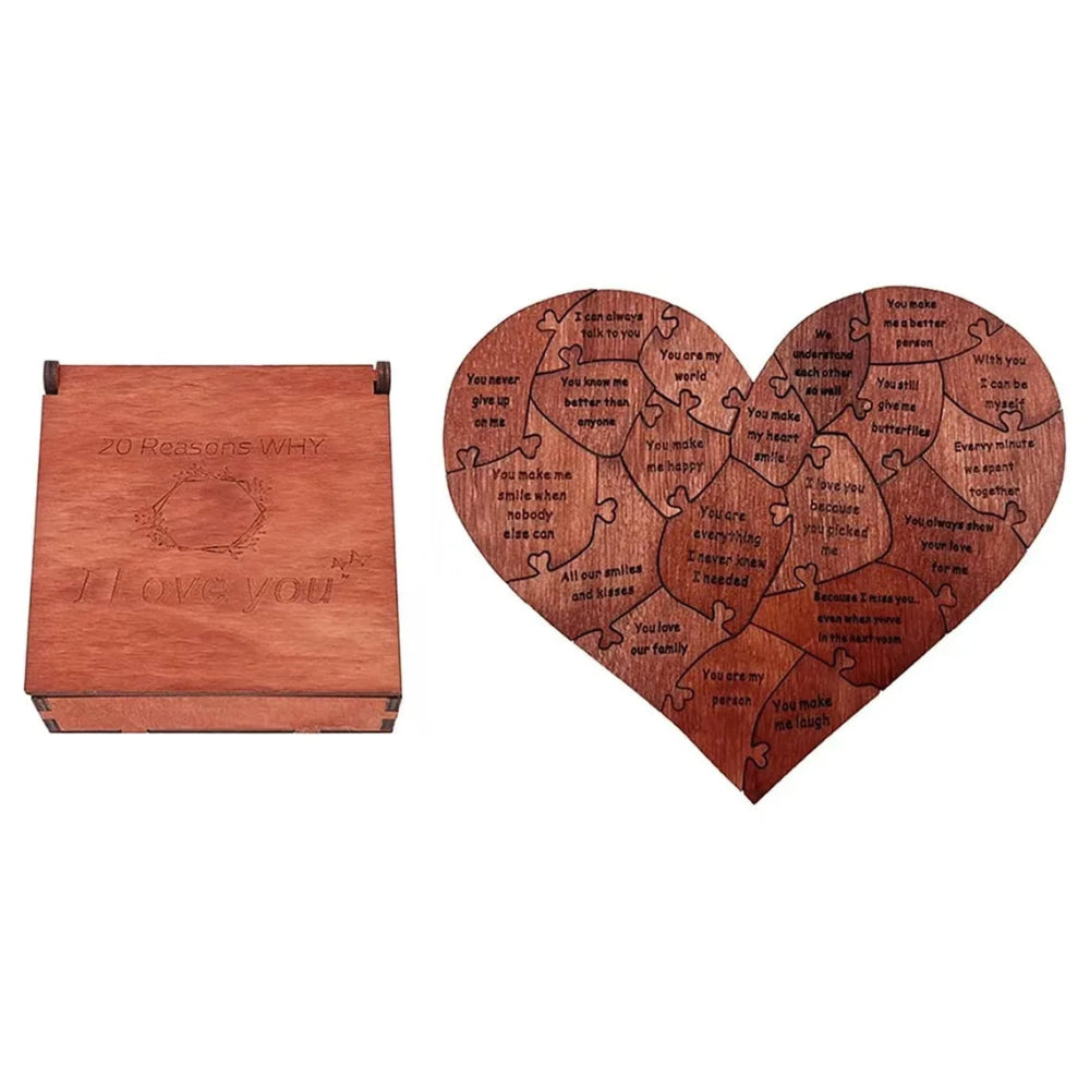 20 Reasons Why I Love You Puzzle Engraved Gift Home Decor Sentimental Gifts Personalized Valentine Day