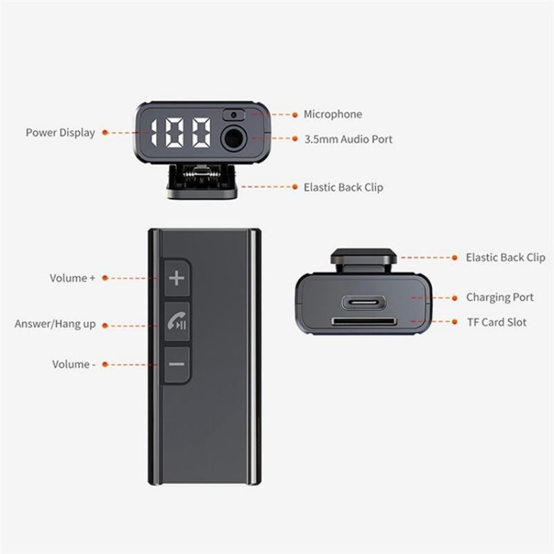 Wireless Car Bluetooth Hands Free Call Adapter With Digital Display