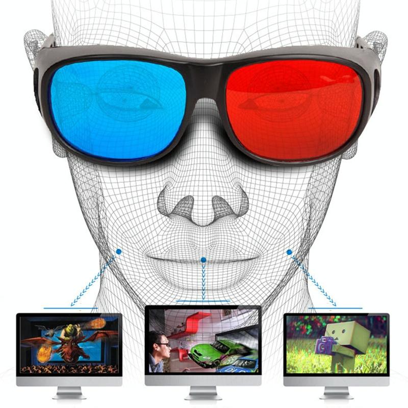 3D Anaglyph Glasses For Gaming And Movies Lightweight Plastic Frame