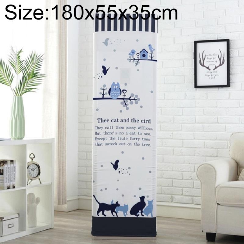 All Inclusive Fabric Dust Cover For Vertical Cabinet Air Conditioners Cat And Bird Design