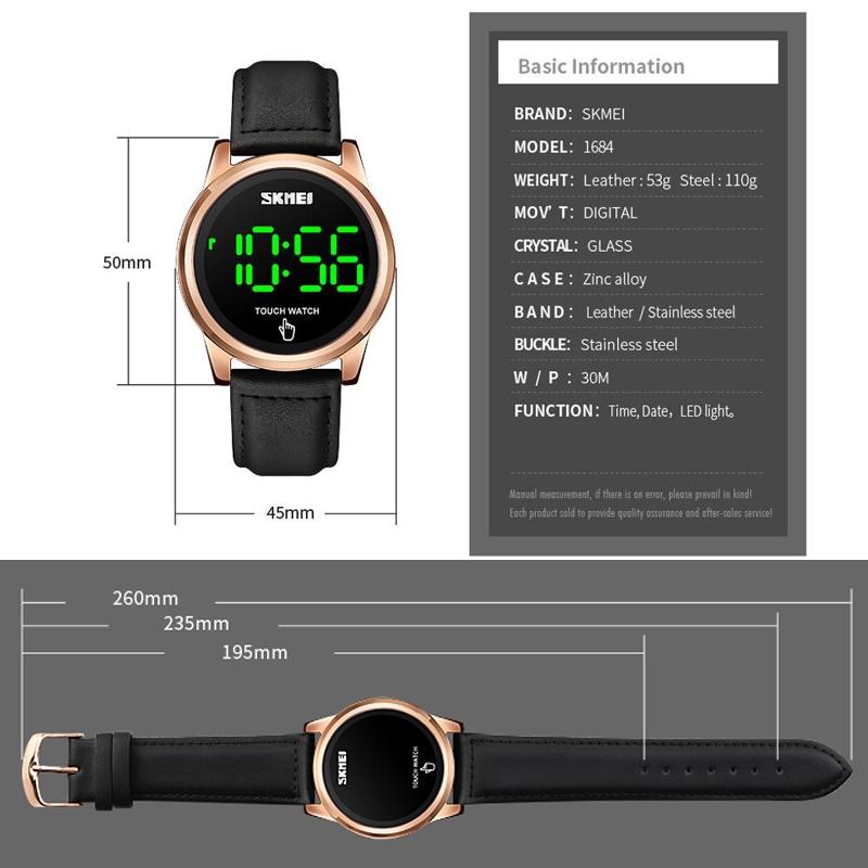 Veile Studios Men Electronic Sports Wristwatch With Stainless Steel Belt And Led Display Silver