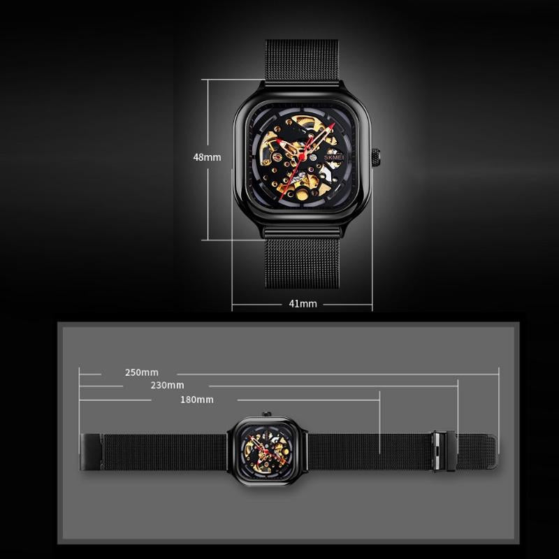 Veile Studios Men Automatic Tourbillon Watch With Mesh Band In Rose Gold Finish