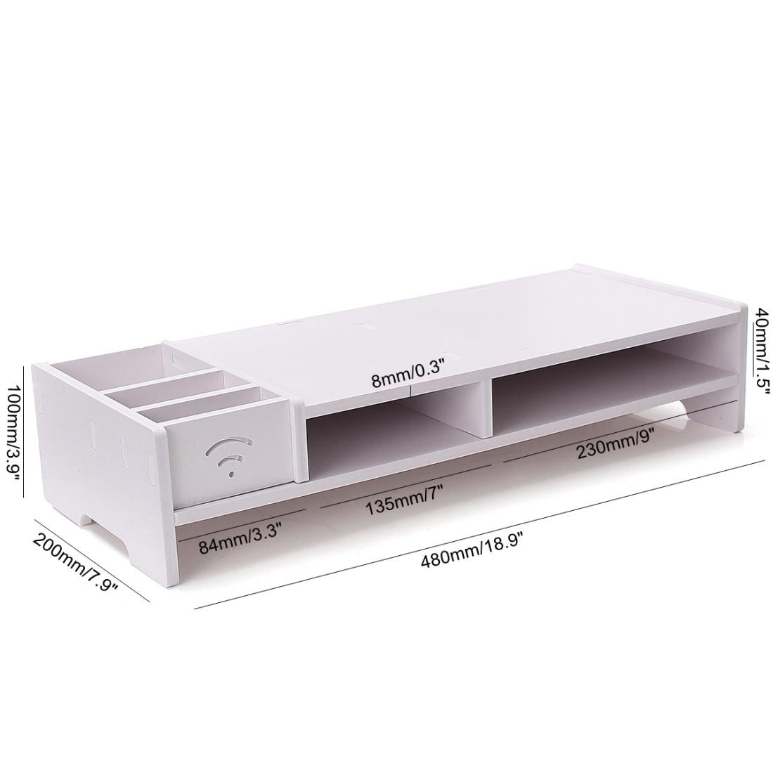 Versatile Desktop Monitor Stand Sturdy Wood Riser For Laptop Notebook And Tv