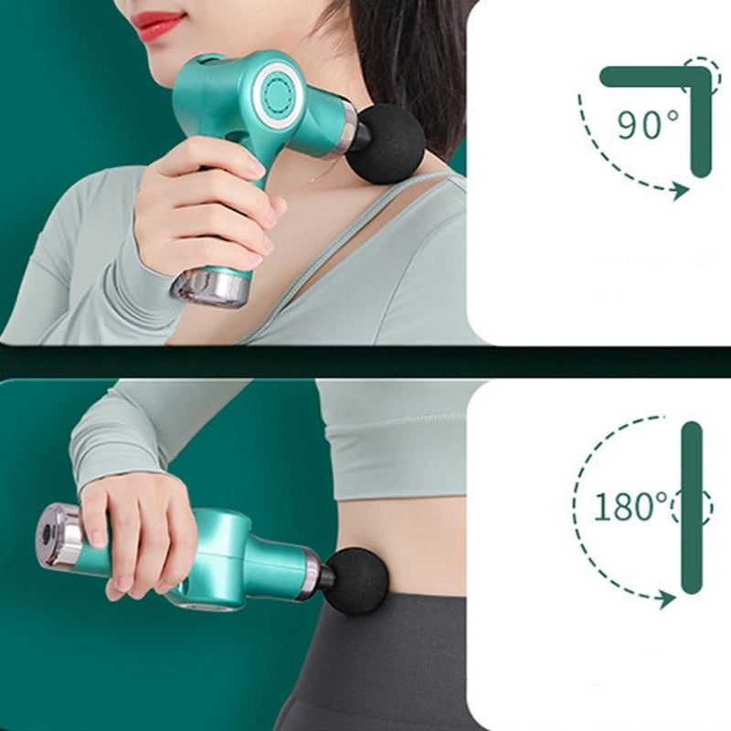 Blue Folding Electric Muscle Massage Gun With Lcd Screen For Deep Tissue Relief