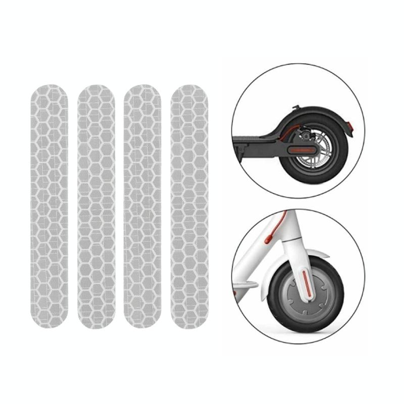 Reflective Stickers For Electric Scooter White Adhesive Safety Decals Visibility