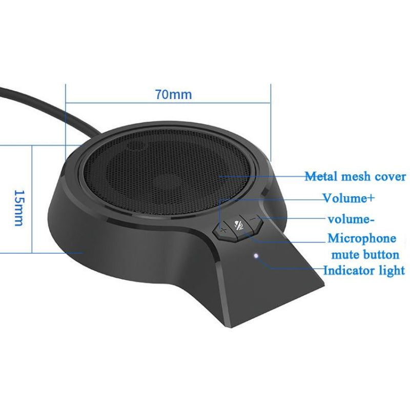 360-Degree Usb Omnidirectional Conference Microphone Video Calls Webcasts