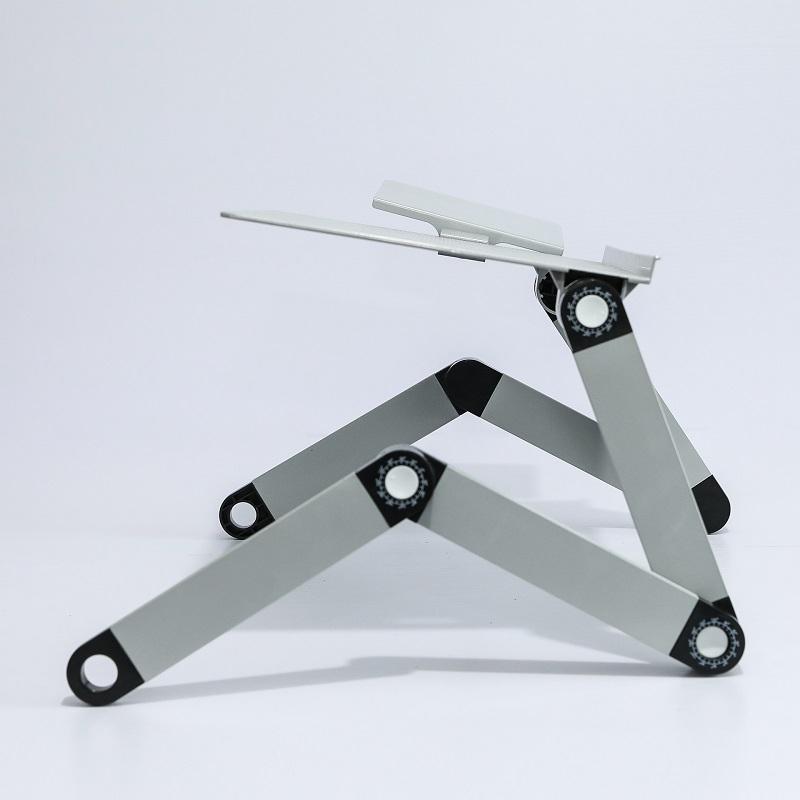 Folding Laptop Desk With Mouse Board In Silver Aluminium Alloy