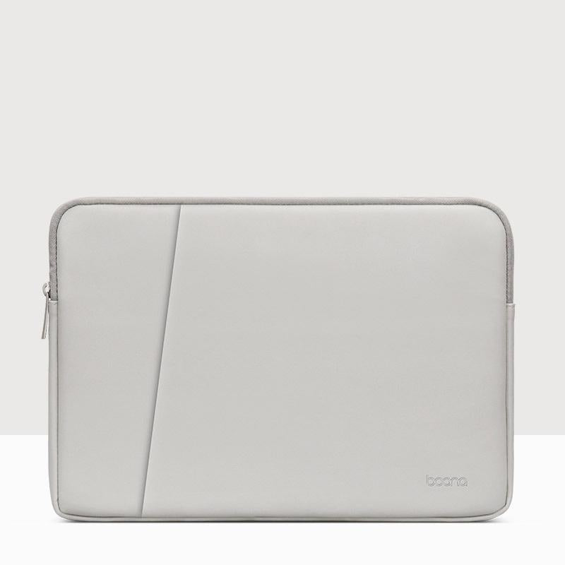Double Layer Pu Leather Laptop Bag For 15 And 15.6 Inch Devices Grey