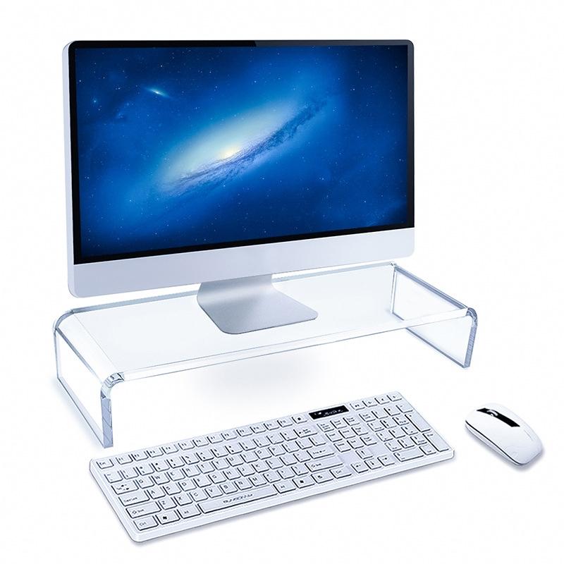 Set Of 2 Acrylic Desktop Monitor Stands For Enhanced Workspace Organisation