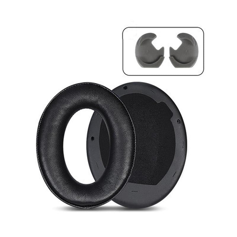 2 Leather Headset Earmuffs For 1000Xm4 Black Lambskin Replacement Cushions