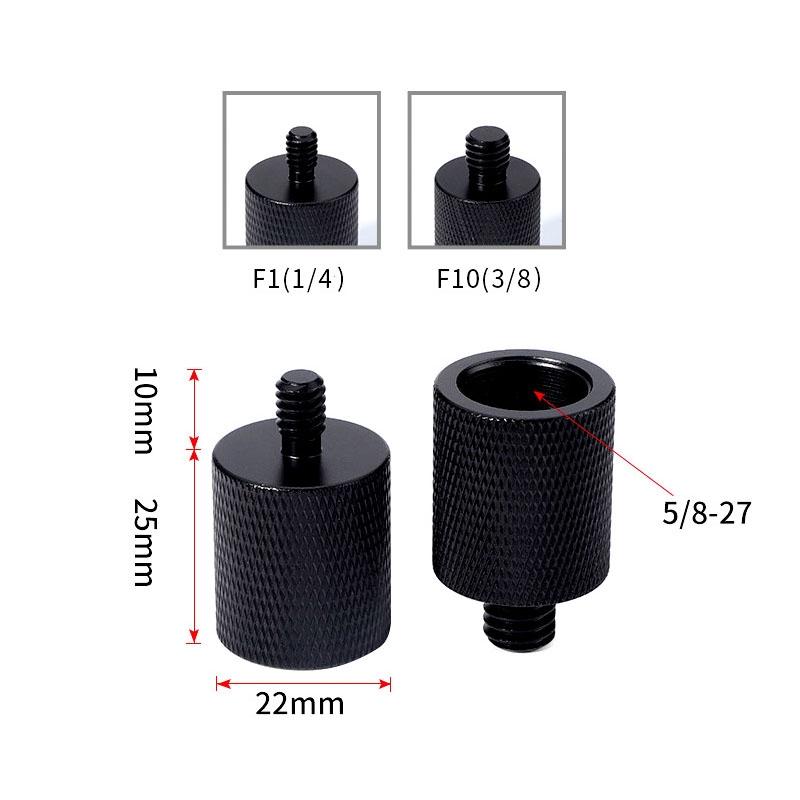 2 Pack Microphone Screw Adapters F10 5/8 Inch Female To 3/8 Male
