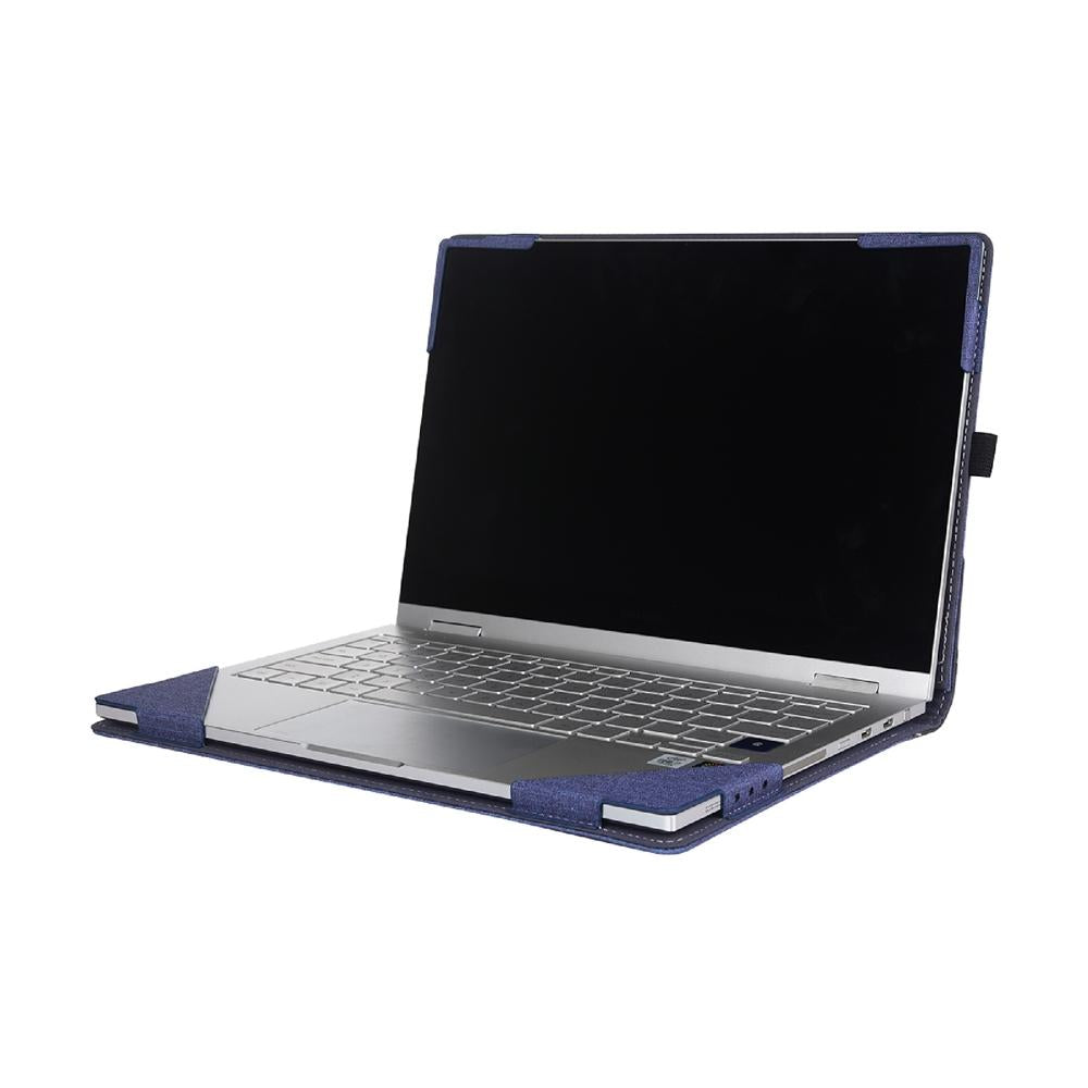 13.3 Inch Multifunctional Leather Laptop Case With Stand Blue