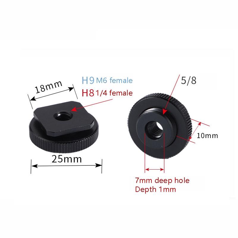 2 Pack Aluminium Hot Shoe Adapter 5/8 Male To 1/4 Female For Photography Equipment