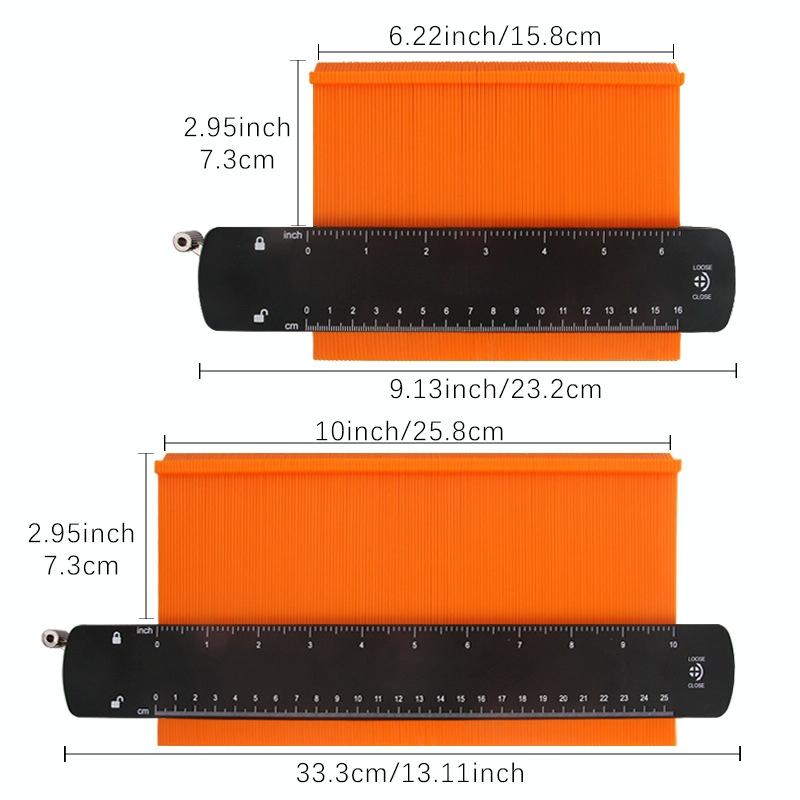 10 Inch Widened Metal Profile Regular Utensils Contour With Lock For Precision Measurement
