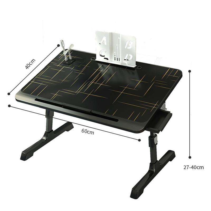 Foldable Bed Desk With Adjustable Height And Durable Plastic Desktop