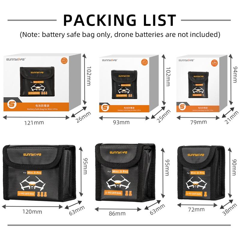 Explosion Proof Battery Bag For Dji Mini 3 Holds Two Batteries