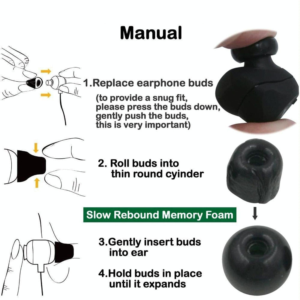 Six Pack Memory Foam Earplugs For True Wireless Headsets Large Size