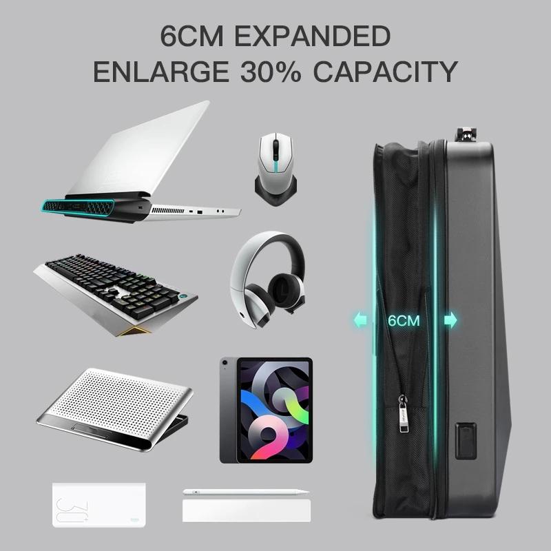 Waterproof Expandable Backpack With Usb Charging Black Password Protected