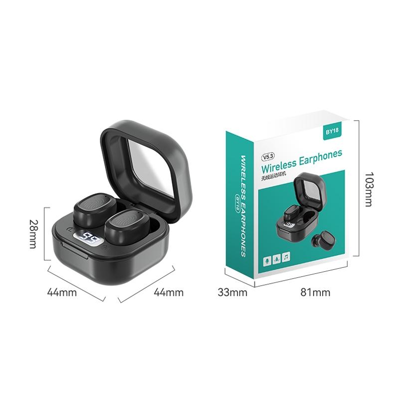 Black Wireless Earphones With Charging Case Compact Design And Bluetooth Connectivity